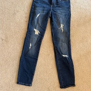 Distressed Blue Jeans